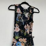 Hello Molly  Black Peach Green Floral Mini Wrap Dress Sleeveless Ruffled Women 10 Photo 3