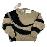 The Wolf Gang Palermo Chunky Knit Sweater in Black Wave Tan Size M Photo 0