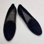 Stuart Weitzman Navy Hallmark Quilted Suede Loafers S-381 Sz 5.5 Photo 1