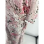 WAYF  POLY CHIFFON PINK Floral LONG Wrap DRESS Size Large Feminine Photo 8