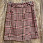 EXPRESS Womens Mini Skirt High Waisted A-line Checkered Red Size Small NWT Photo 0