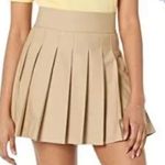NWT! The Drop Mini Pleated School Girl Skirt Tan with Side Zipper Photo 0