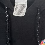 PINK - Victoria's Secret Victoria's Secret PINK Black Cropped Hoodie Open Back Logo with Flowers - Medium Photo 2