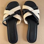 J.Crew  Factory Mixed crisscross slide sandals in Black Natural Mixed Photo 5