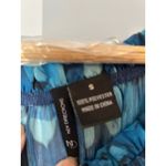 New Directions Sheer Blouse Embellished Top Blue Feather Print Small Photo 4