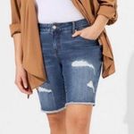 Torrid Feel the Fit High Rise Distressed Long Women’s Plus Jean Shorts 18 NWT Photo 0
