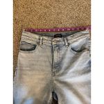 EXPRESS Mom Jeans Super High Rise Size 8 Light Wash Straight Leg Photo 2