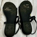 Lauren Ralph Lauren Black Sandals Golden Buckle Strappy Flats Summer Vibes Vacay Size 9.5 Photo 5