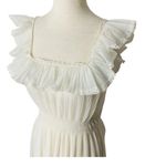VINTAGE Chiffon Maxi Nightie Dress White Photo 3