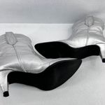 SETA Metallic Silver Leather Western Cowgirl Ankle Boots Heeled EU 37 US 6.5 Size 7 Photo 3