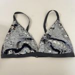 SKIMS NWOT  Silver Sequin Triangle Bralette Photo 3