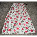 Jaclyn Smith NWT Vintage‎  women's Cream with pink flowers maxi skirt size medium Photo 0