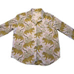 Anthropologie Print Fresh Bagheera Long Sleeve Cheetah Pajama Top/Cotton Lg Photo 0