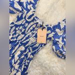 NWT LA LIGNE Lola Floral Silk Midi Dress In French Blue/ Ivory White Size M Photo 4