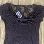 Marshalls Black short sleeve top with Lace Size: Large. NWT Photo 0