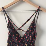 Urban Outfitters Kimchi Blue  Fruit Print Black Red Strappy Dress Deep B-Neck EUC Photo 10