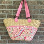 Vera Bradley Pink and Tan Paisley Tote Bag Photo 0