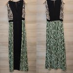 BCBGMAXAZRIA {M}  Maxi Dress Green Black White Photo 2