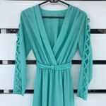 VTG 60s 70s retro handmade one of a kind maxi dress with arm cutouts Green Size 8 Photo 2