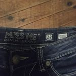 Miss Me cuffed distressed cuffed size 28 dark wash bling western cropped skinny Photo 1