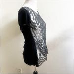 Daytrip  Whimsygoth Top Y2K Open Knit Metallic Size Medium Black Silver Photo 8