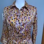 Jacqueline De Yong JDY Fifi printed 3/4 sleeve midi dress size EU34 US size 4‎ Gold Photo 4