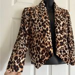 Bebe Blazer Size XXS Cropped Cheetah Leapord Print Career Workwear Party Holiday Photo 1