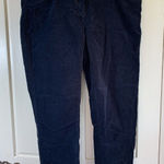J. McLaughlin  Velvet Pants Women's 14 Slim Cotton Stretch Blue Coastal‎ Prep Photo 0
