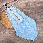 Aerie American‎ eagle  blue plunging one piece swimsuit Photo 3