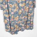 Lucky Brand  Plus Size 1X Top Blue‎ Pink Floral Cold Shoulder with Ties 1412 Photo 4