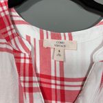 Como vintage  Women's Red & White Plaid Button Up Shirt - Size Small - Boxy Top Photo 3