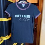 LuLaRoe Liv Black Brown Tee Life’s A Party Dress Like It Size XS Photo 1