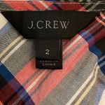 J. Crew Tartan Plaid Bow Shoulder Sleeveless Top Womens Size 2 Christmas Holiday Red Photo 1