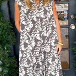 Nwot BUCKETLIST gray printed jumpsuit sold out wide leg boho western fall casual Photo 0