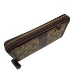 Coach Legacy Signature Brown Coated Canvas Zip Around Wallet Photo 3