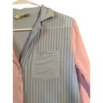 Cynthia Rowley  Blue Pink Striped Cotton Button Down Sleep PJ Shirt Women Sz S Photo 2