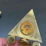 Unique Vintage  Unsigned Multicolored Stones Waterfalls Clip Statement Earrings Photo 8