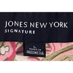 Jones New York  Women's Long Sleeve Button-Up Ties Pink‎ Green Paisley Size L Photo 2