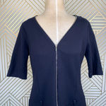 Joseph Ribkoff  Navy‎ Blue Zip Front Ponte Dress Photo 1