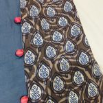 NWT Pigeon Blue and Brown Peacock Pom Pom Tunic Maxi Dress Indian Pakistani Photo 3