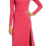 Leith  Dress Long Sleeve Midi Pink Slit Cocktail Casual Neutral Trendy Photo 0