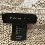 Tahari - Linen Blend Open Cardigan Cable Knit Beige Neutral Minimalist- Size M Photo 2