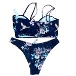 Cupshe  Floral Print Tie Front Swimsuit Two Piece Bathing Suit‎ Medium Photo 4