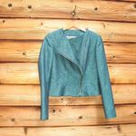 Elie Tahari  Brenna Teal Moto Jacket Photo 1