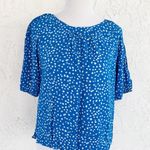 Stylish Blue and White Polka Dot Blouse Size M Photo 0
