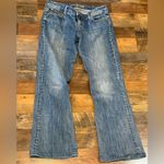 American Eagle Hipster Flare Jeans Women’s 10 Long Y2K Low Rise Blue Denim Photo 1
