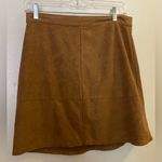 Sans Souci  Womens Brown Faux Suede Mini Skirt M Medium Waist 28” Photo 0