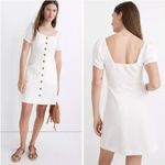 Madewell NEW  Linen-Cotton Puff-Sleeve Mini Dress, lighthouse,‎ size 6 Photo 1