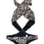 Frederick's of Hollywood Frederick’s of Hollywood Sexy Swimsuit leopard / cheetah print Monokini vintage Photo 0