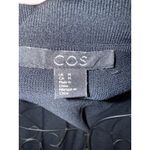 COS  Knit Top Sz M Black Pleated 3/4 Bell Sleeve Career Business Stretchy EUC Photo 4